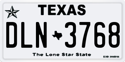 TX license plate DLN3768