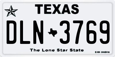 TX license plate DLN3769