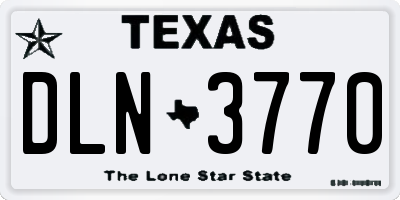 TX license plate DLN3770
