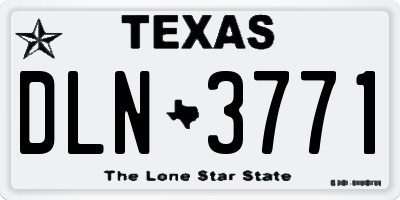 TX license plate DLN3771