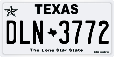 TX license plate DLN3772