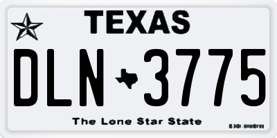TX license plate DLN3775