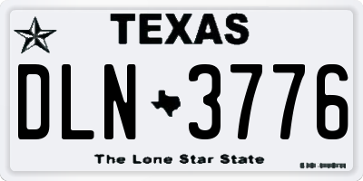 TX license plate DLN3776