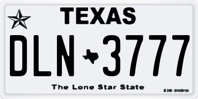 TX license plate DLN3777