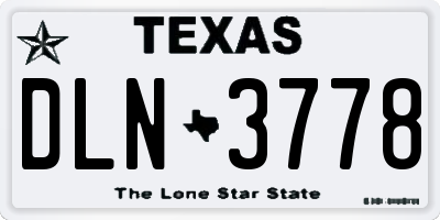 TX license plate DLN3778