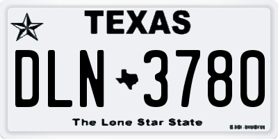 TX license plate DLN3780