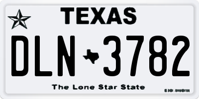 TX license plate DLN3782