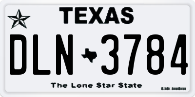 TX license plate DLN3784