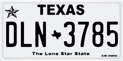 TX license plate DLN3785