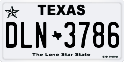 TX license plate DLN3786