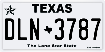 TX license plate DLN3787
