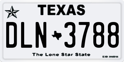 TX license plate DLN3788