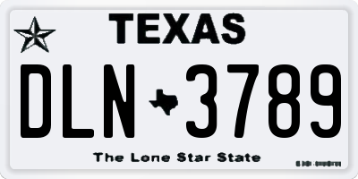 TX license plate DLN3789