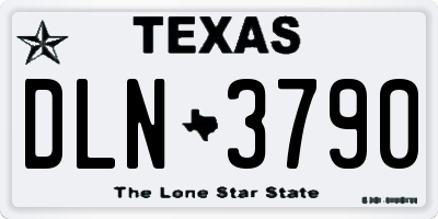 TX license plate DLN3790