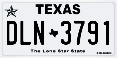 TX license plate DLN3791