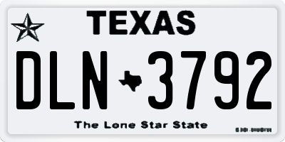 TX license plate DLN3792