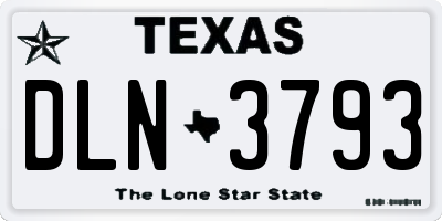 TX license plate DLN3793