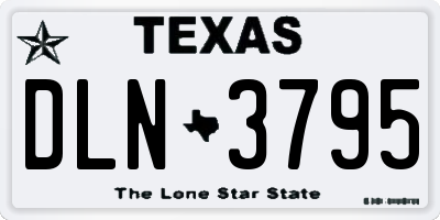 TX license plate DLN3795