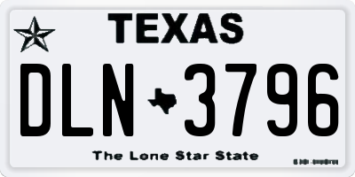 TX license plate DLN3796