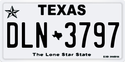 TX license plate DLN3797