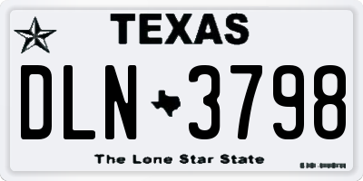 TX license plate DLN3798