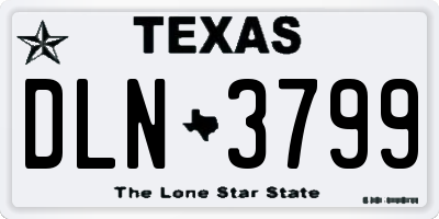 TX license plate DLN3799