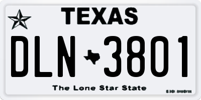 TX license plate DLN3801