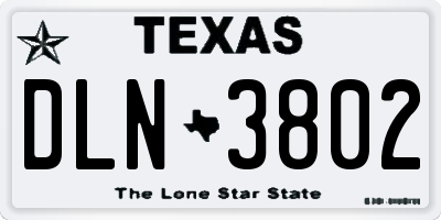 TX license plate DLN3802