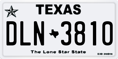 TX license plate DLN3810