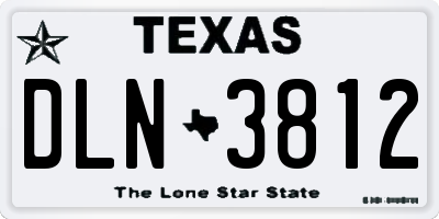 TX license plate DLN3812