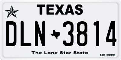 TX license plate DLN3814