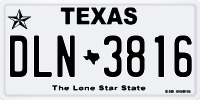 TX license plate DLN3816