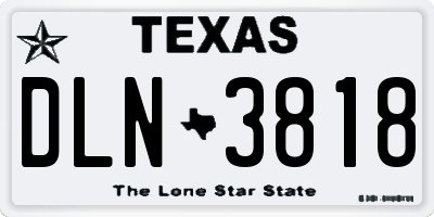 TX license plate DLN3818
