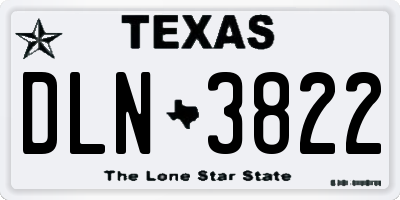 TX license plate DLN3822