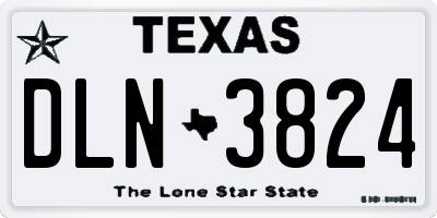 TX license plate DLN3824
