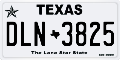 TX license plate DLN3825