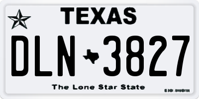 TX license plate DLN3827