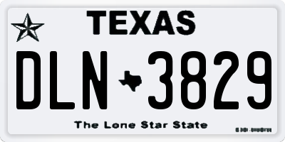 TX license plate DLN3829