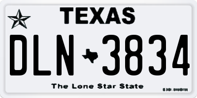 TX license plate DLN3834
