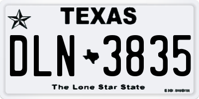 TX license plate DLN3835