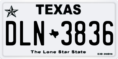 TX license plate DLN3836