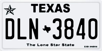 TX license plate DLN3840