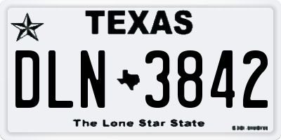 TX license plate DLN3842