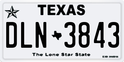 TX license plate DLN3843