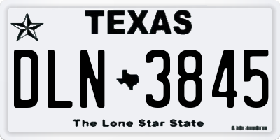 TX license plate DLN3845