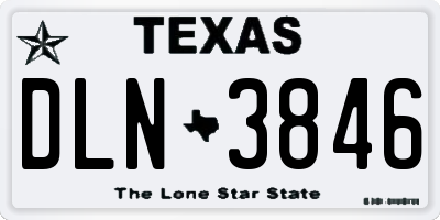 TX license plate DLN3846