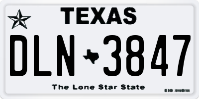TX license plate DLN3847
