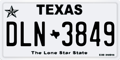 TX license plate DLN3849