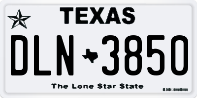 TX license plate DLN3850