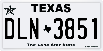 TX license plate DLN3851